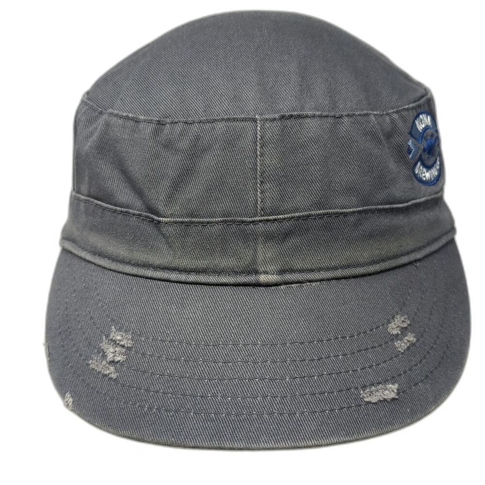 Kona Brewing Co Army Cap Gray One Size Distressed Adjustable Strapback Hat Logo